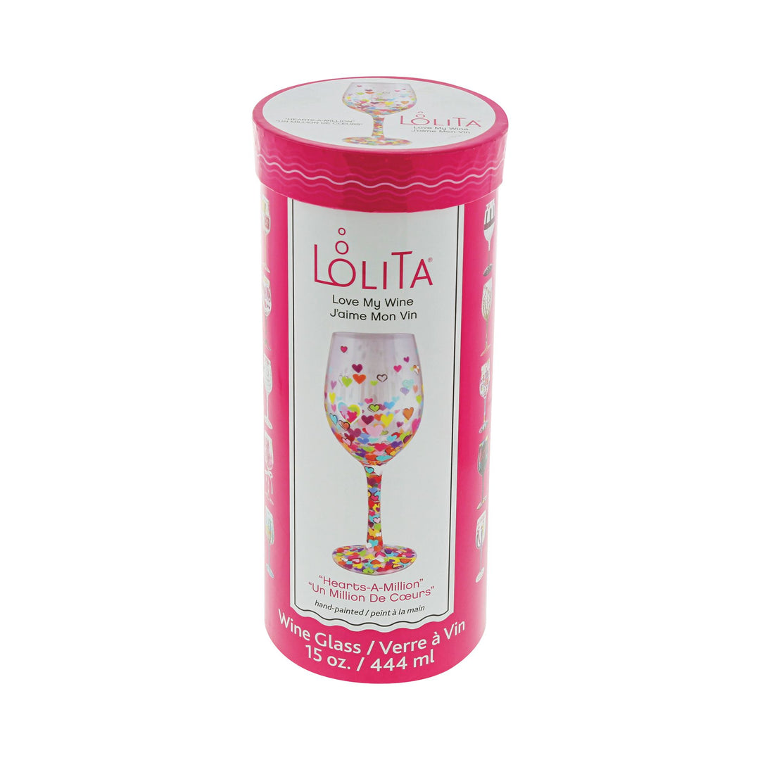 Hearts-A-Million Wine Glass by Lolita