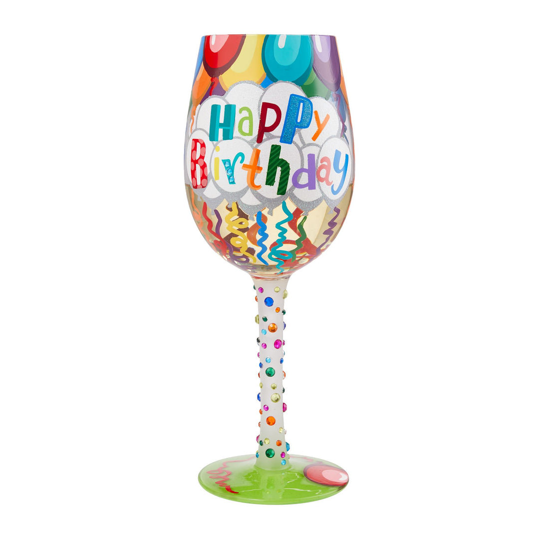 Birthday Streamers Wine Glass by Lolita