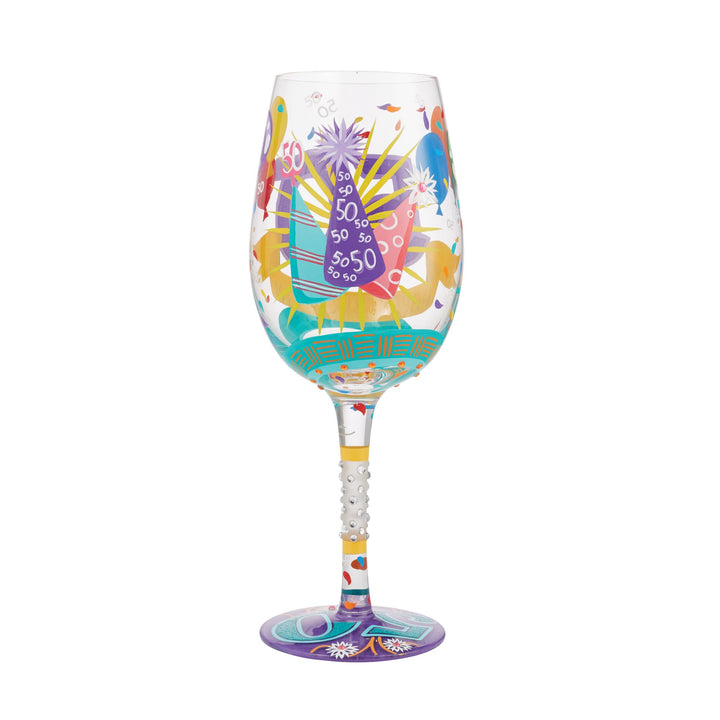 Happy 50th Birthday Wine Glass by Lolita