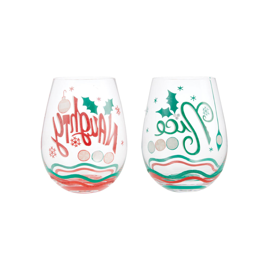 Naughty & Nice Stemless (set of 2)