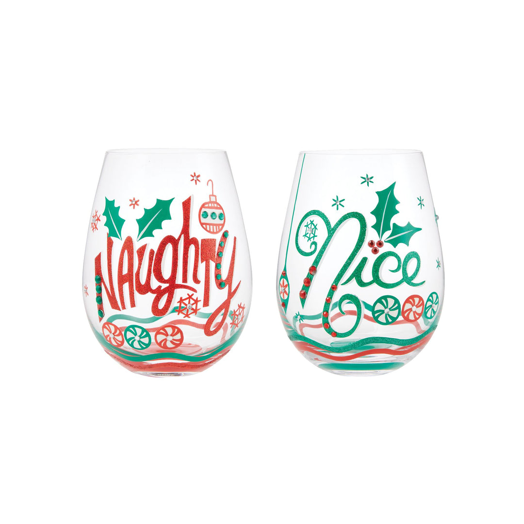 Naughty & Nice Stemless (set of 2)